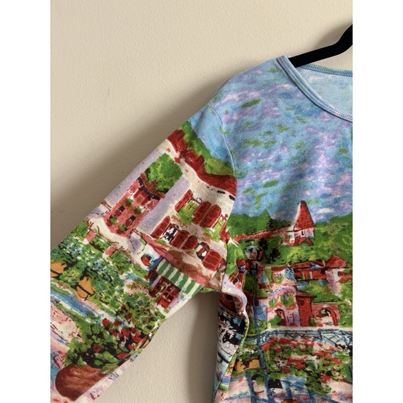 Y2K Take Two Womens Large Shirt Cityscape Waterfront Venice Graphic T 90s 2000s - Picture 4 of 6